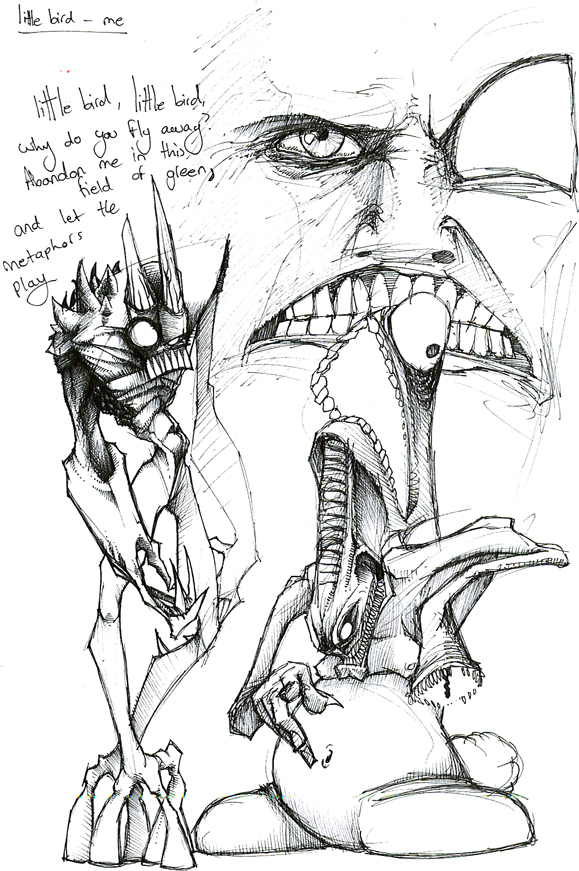 579x871 Monster Sketches + A Face By B33lz3bub