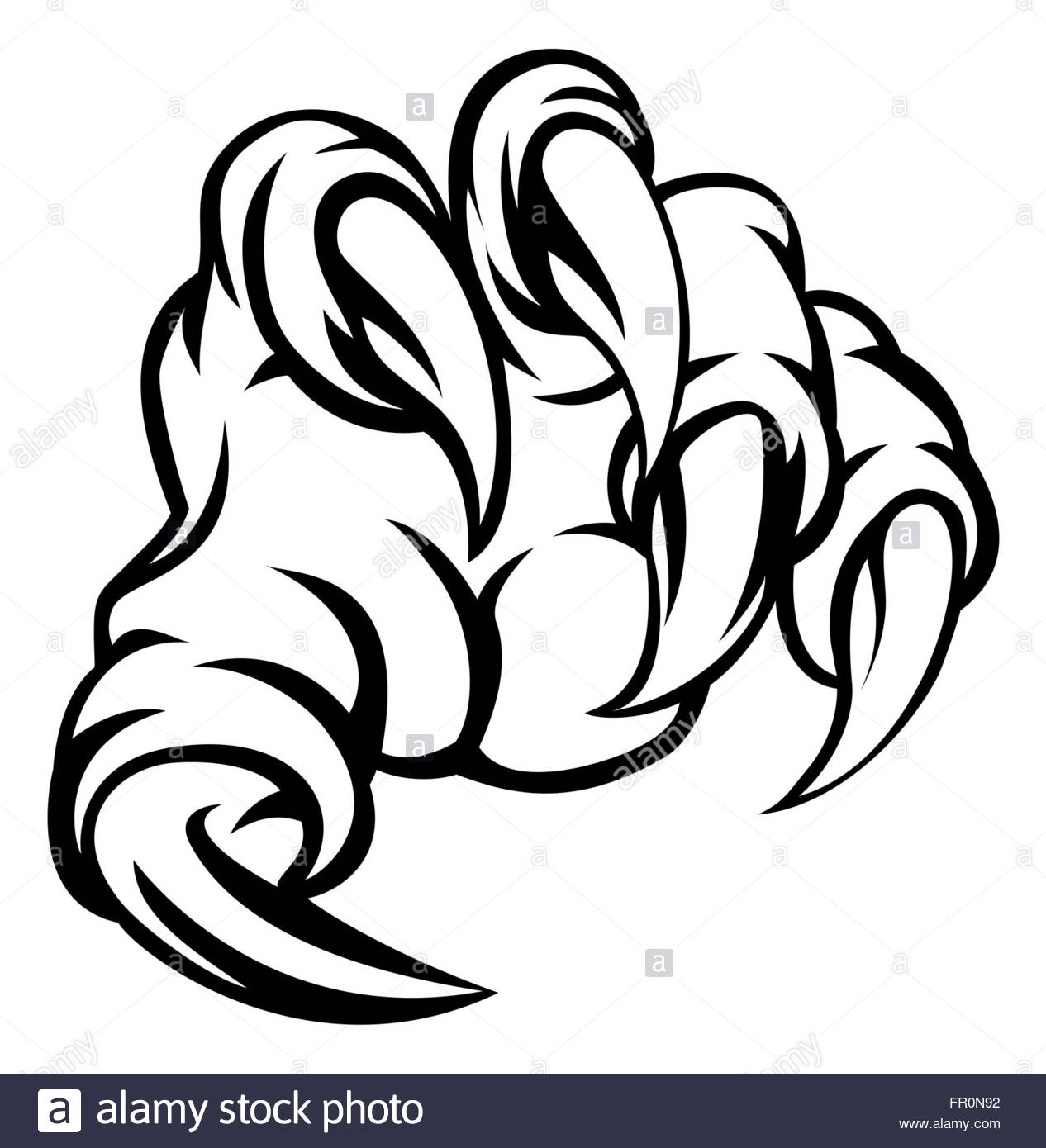 1266x1390 A Monster Claw Hand Illustration Stock Photo 100205646