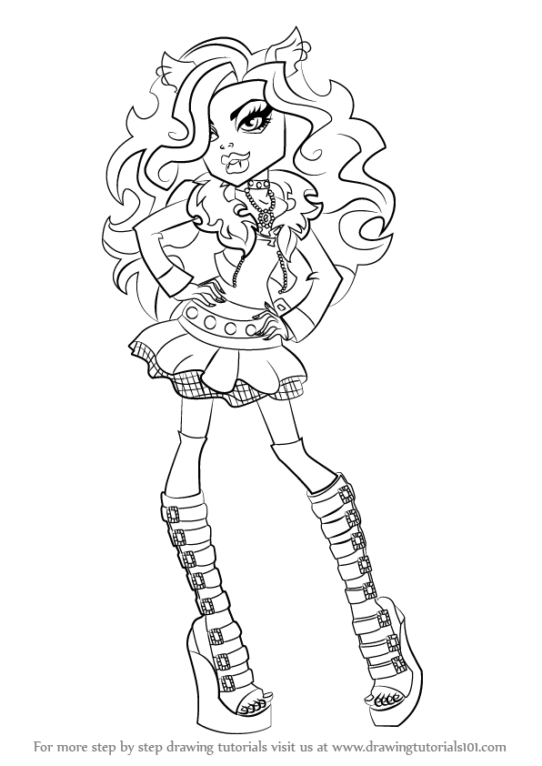 596x842 Learn How To Draw Clawdeen Wolf From Monster High (Monster High