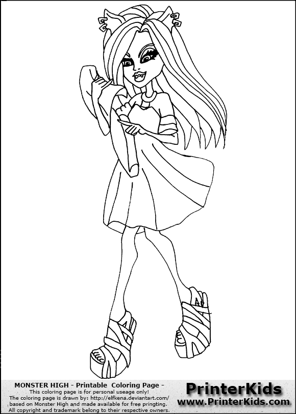 580x812 Monster High Clawdeen Coloring Pages