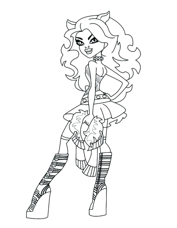 707x909 Monster High Clawdeen Wolf Coloring Pages Monster High Coloring