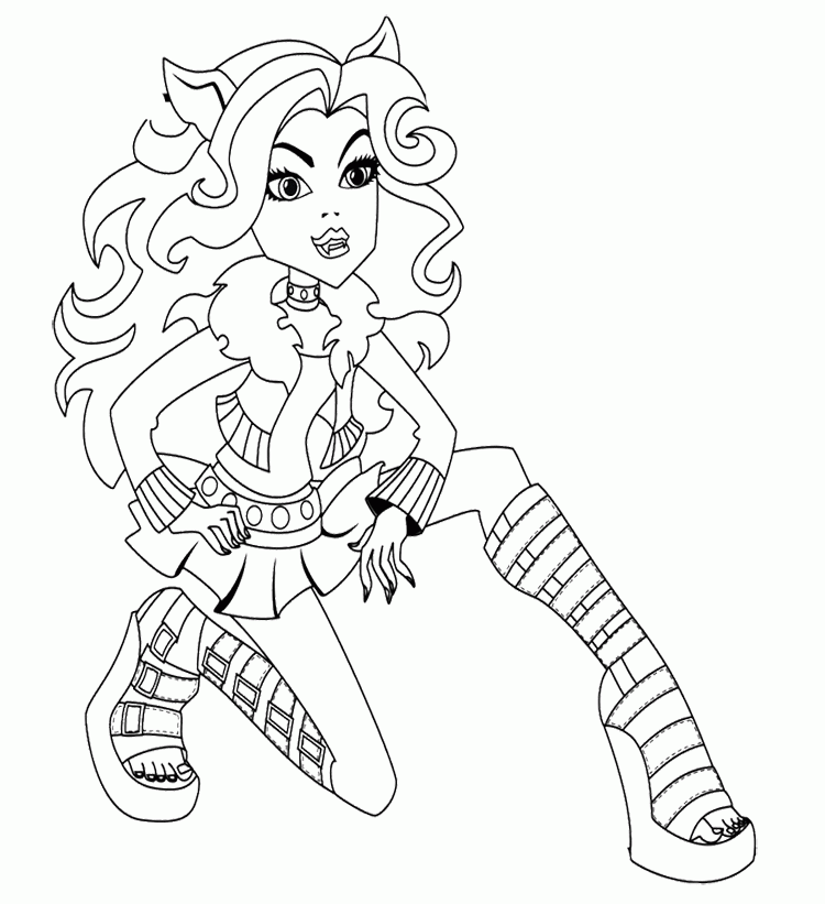 750x821 Monster High Coloring Pages Clawdeen Wolf. Coloring Pages