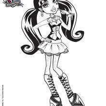 220x220 Draculaura With Long Bunches Coloring Pages