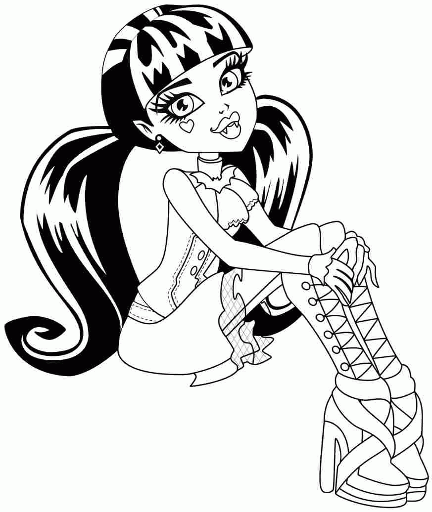 873x1036 Printable Cartoon Monster High Draculaura Coloring Sheets. Free