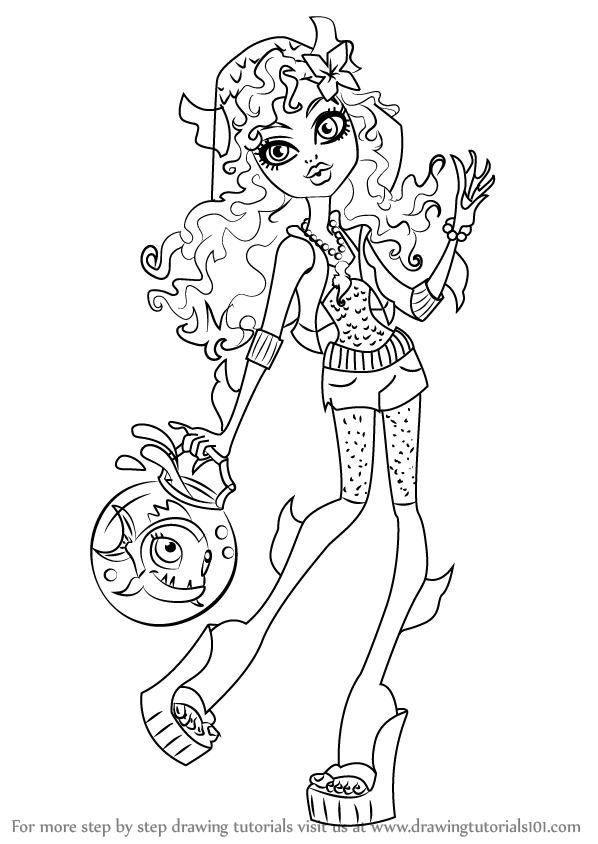 598x844 Learn How To Draw Lagoona Blue From Monster High (Monster High