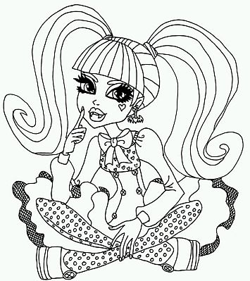 355x399 Monster High For Coloring, Draculaura, Part 1