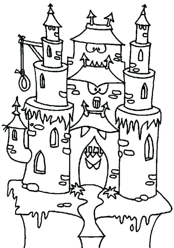 600x854 Monster House Coloring Pages Interesting Haunted House Printable