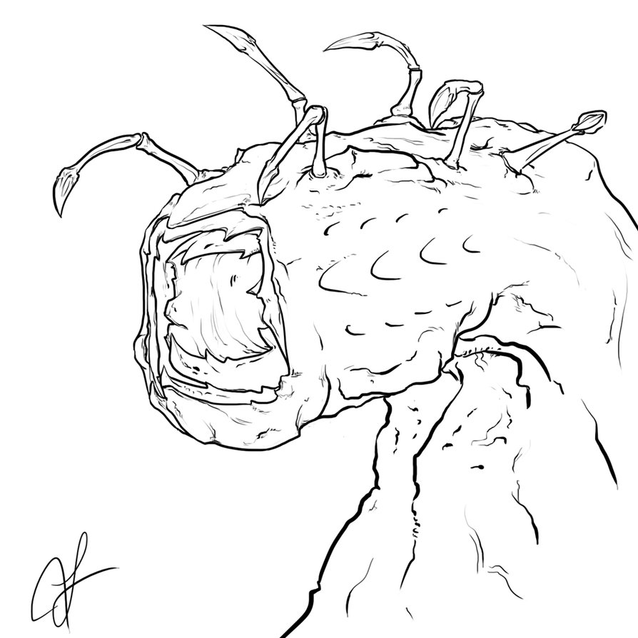 894x894 Random Monster Lineart By Hammn