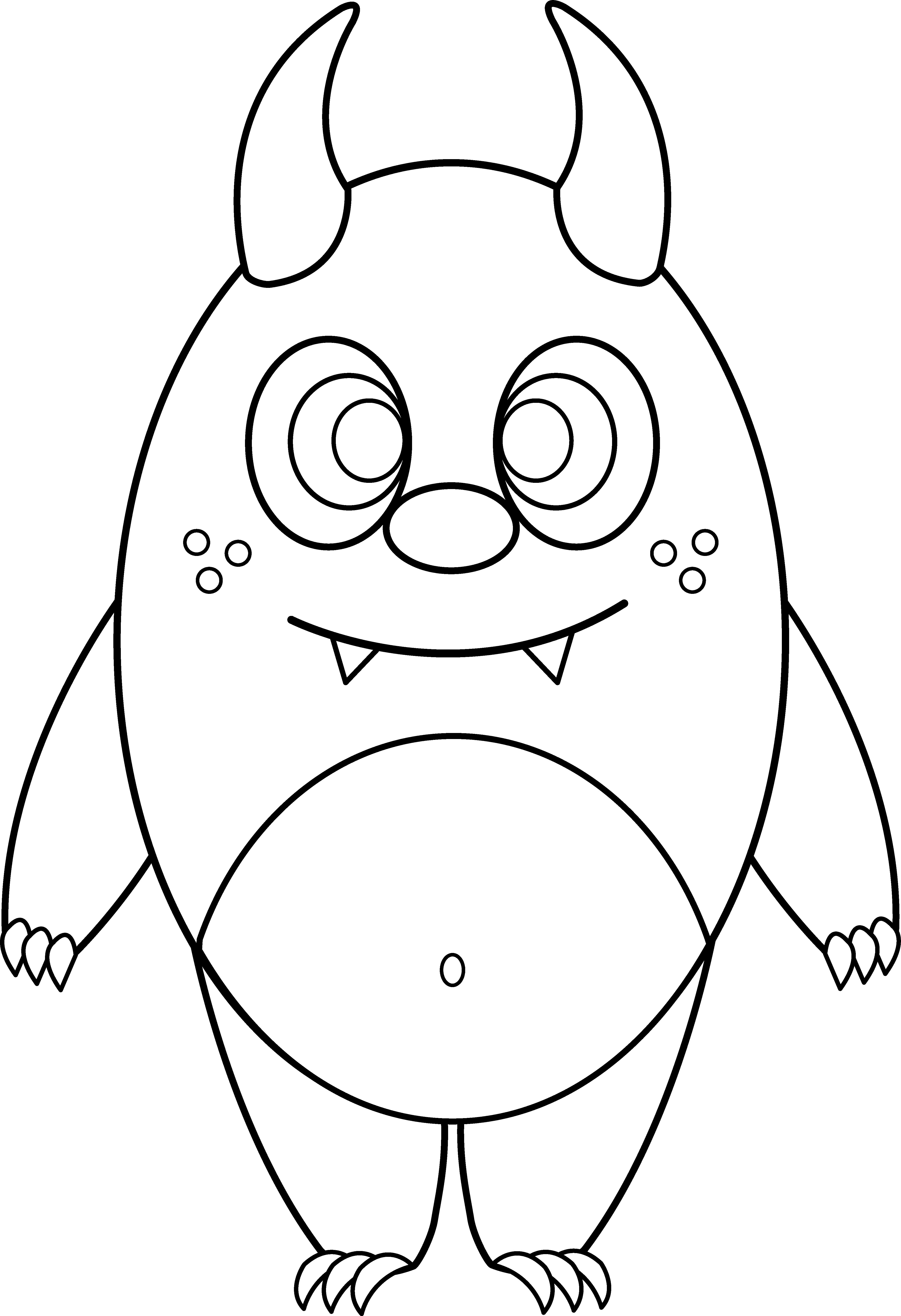 4325x6318 Silly Little Monster Coloring Page