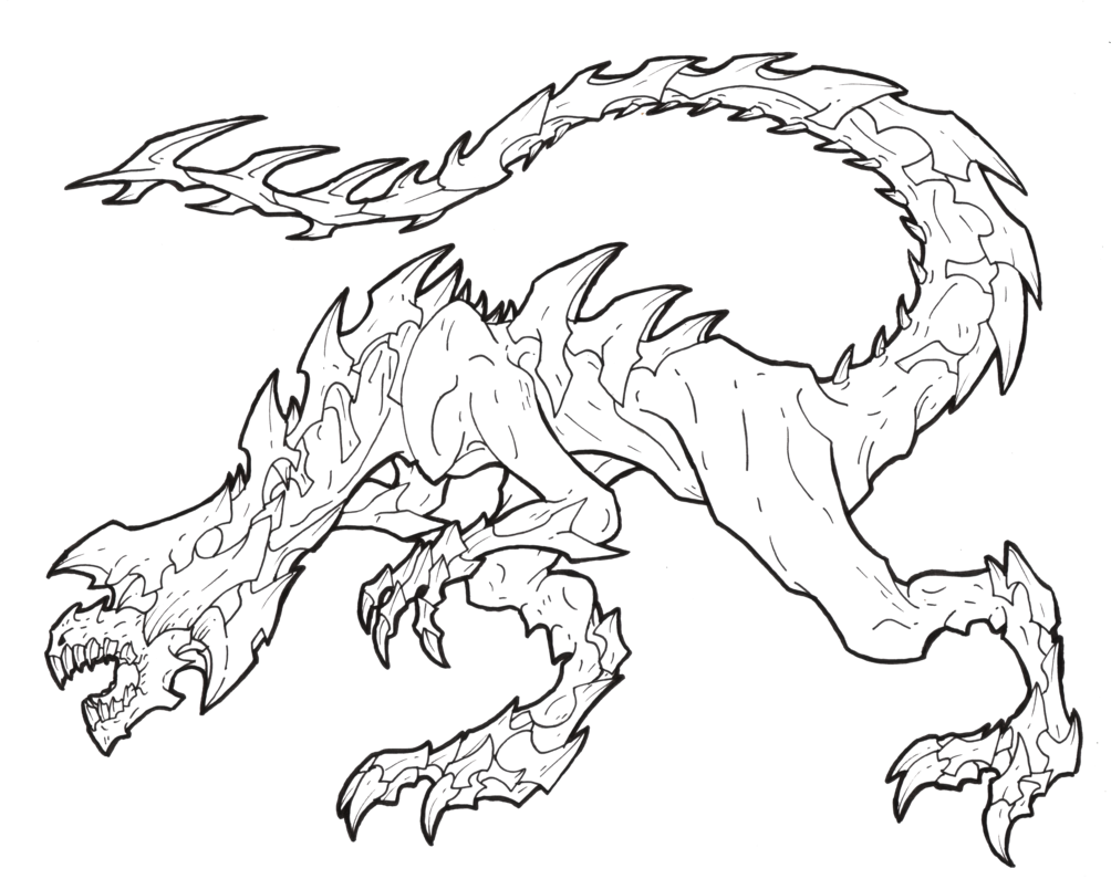 1004x795 Zombie Monster (Lineart) By Lululock71