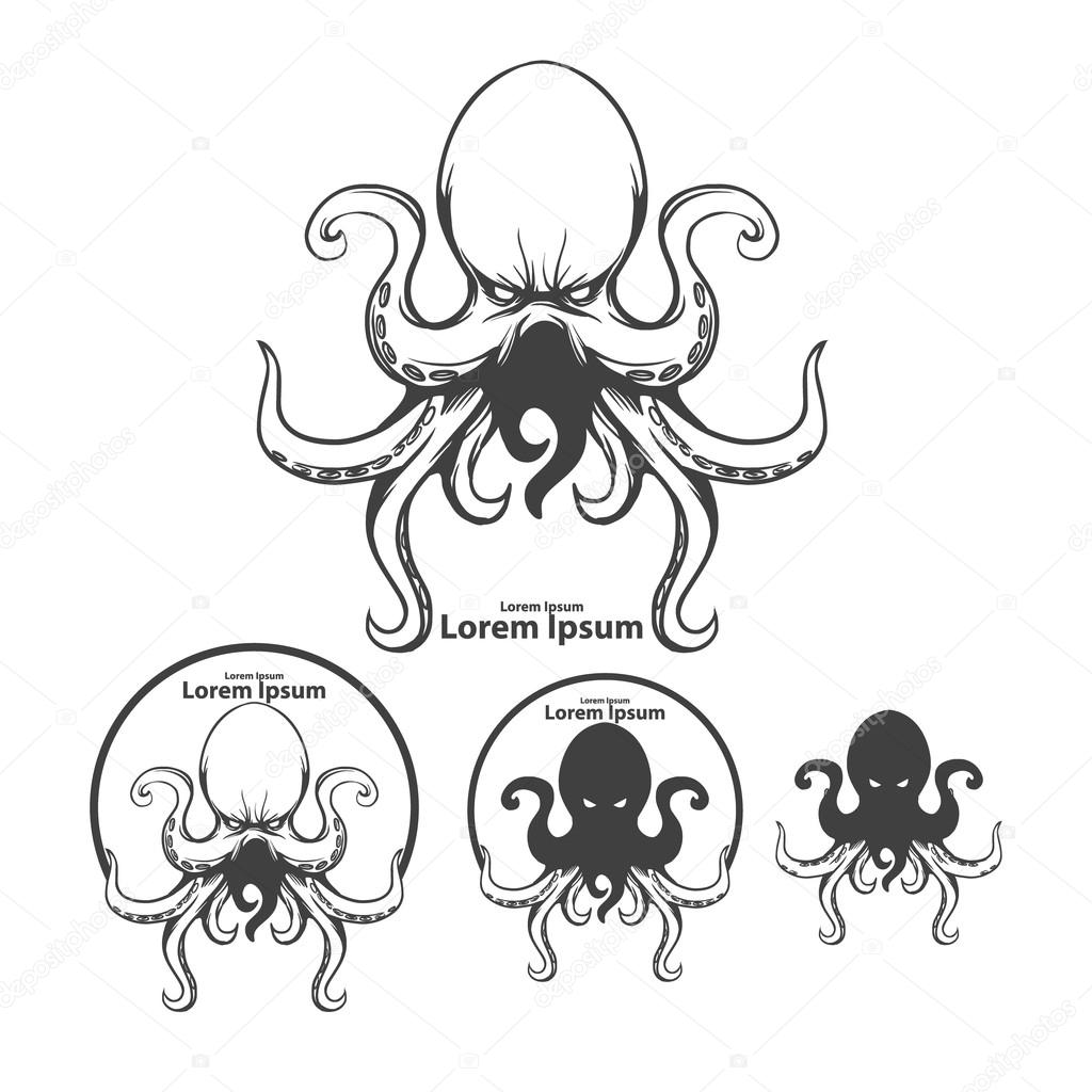 1024x1024 Octopus. Sea Monster Stock Vector Denispotysiev