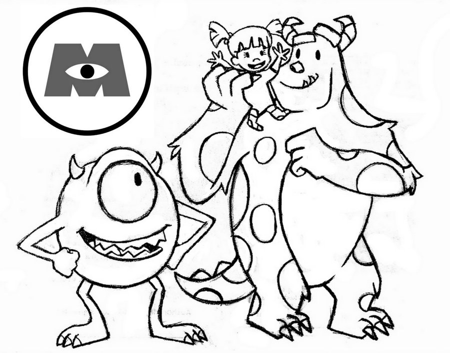 900x707 Awesome Monsters Inc Characters Drawings Hd More Like