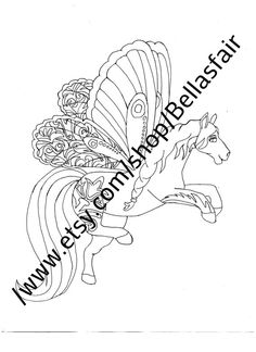 236x324 Hand Drawn Mythical Horse, Coloring, Coloring Page, Fantasy Horse