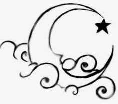 236x209 Moon In Clouds Drawing