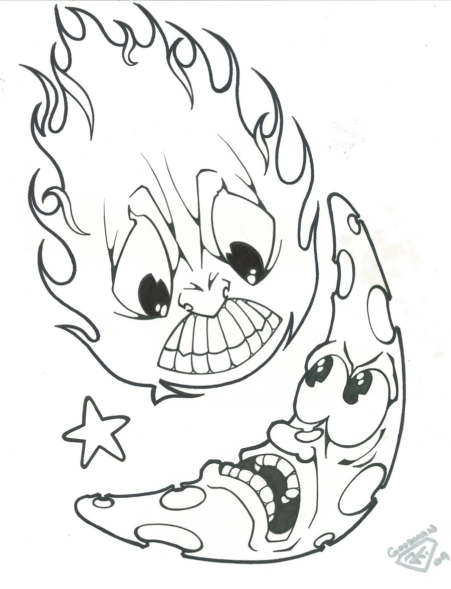 900x1176 Sun And Moon Tattoo Flash By Icgreen