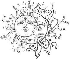 Moon And Sun Drawing at GetDrawings | Free download