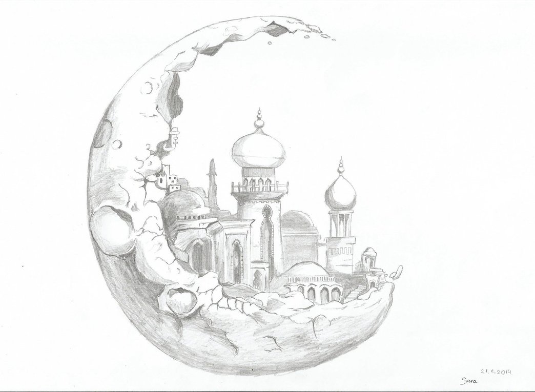 1044x765 Town In The Moon By Micmacc