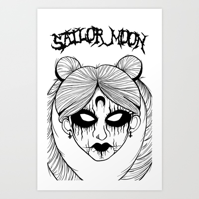 700x700 Black Metal Sailor Moon Art Print By Pryde Society6
