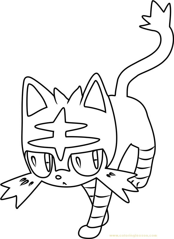 581x799 Litten Pokemon Sun And Moon Kids Coloring Page Coloring Lesson