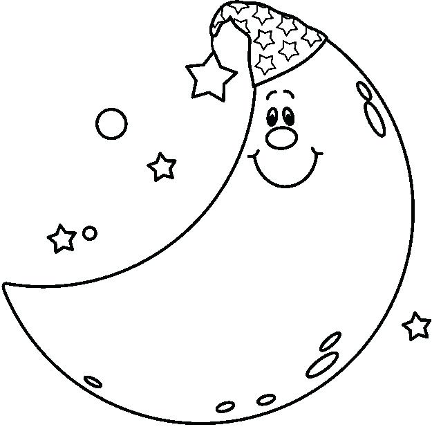 625x617 Moon And Stars Coloring Pages