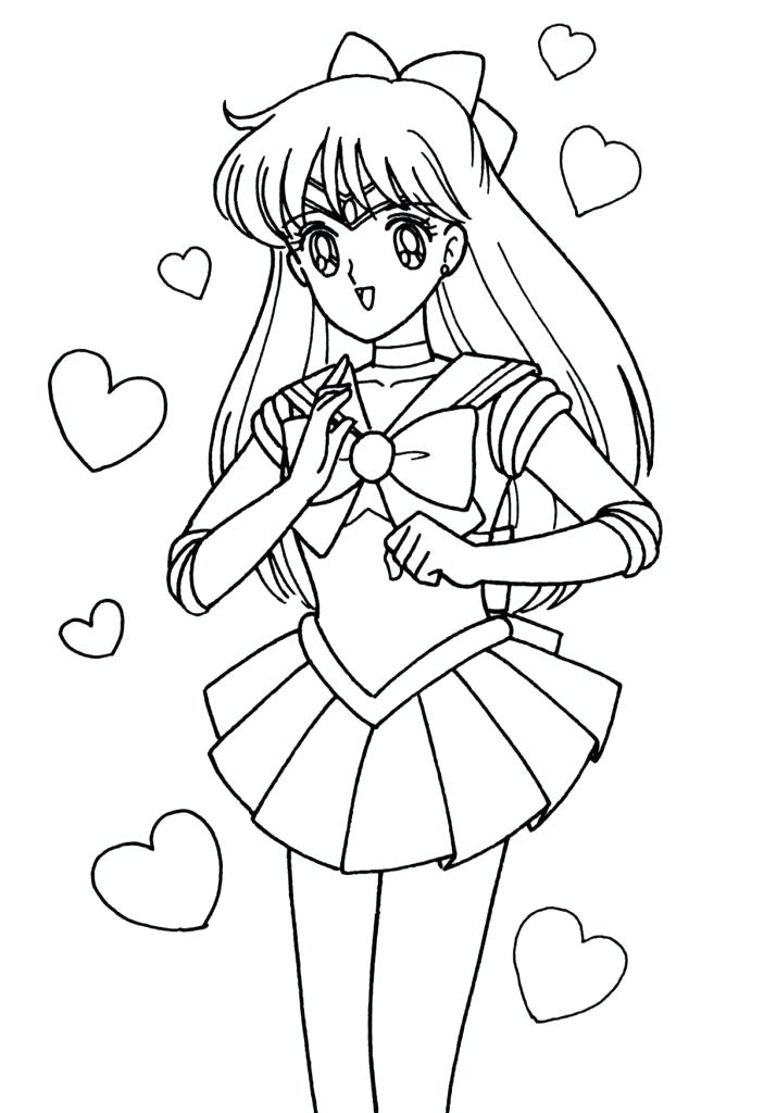 703x1024 Inspirational Cute Girl Coloring Pages Kids Sailor Moon Cartoon