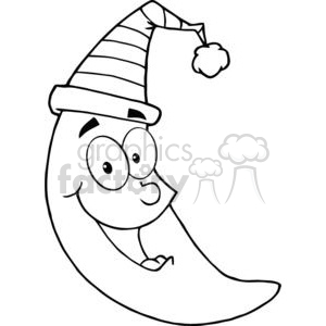 300x300 Royalty Free 4073 Happy Moon Mascot Cartoon Character 382020
