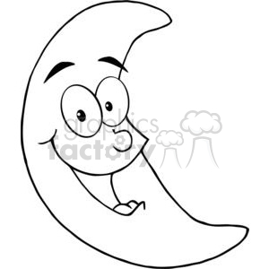 300x300 Royalty Free 4111 Happy Moon Mascot Cartoon Character 382004