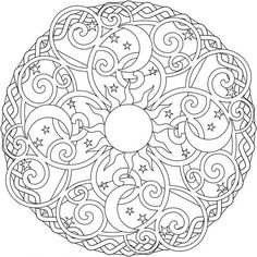 236x236 Jerry March Mandala, The Sun And The Moon Mandala Coloring Pages