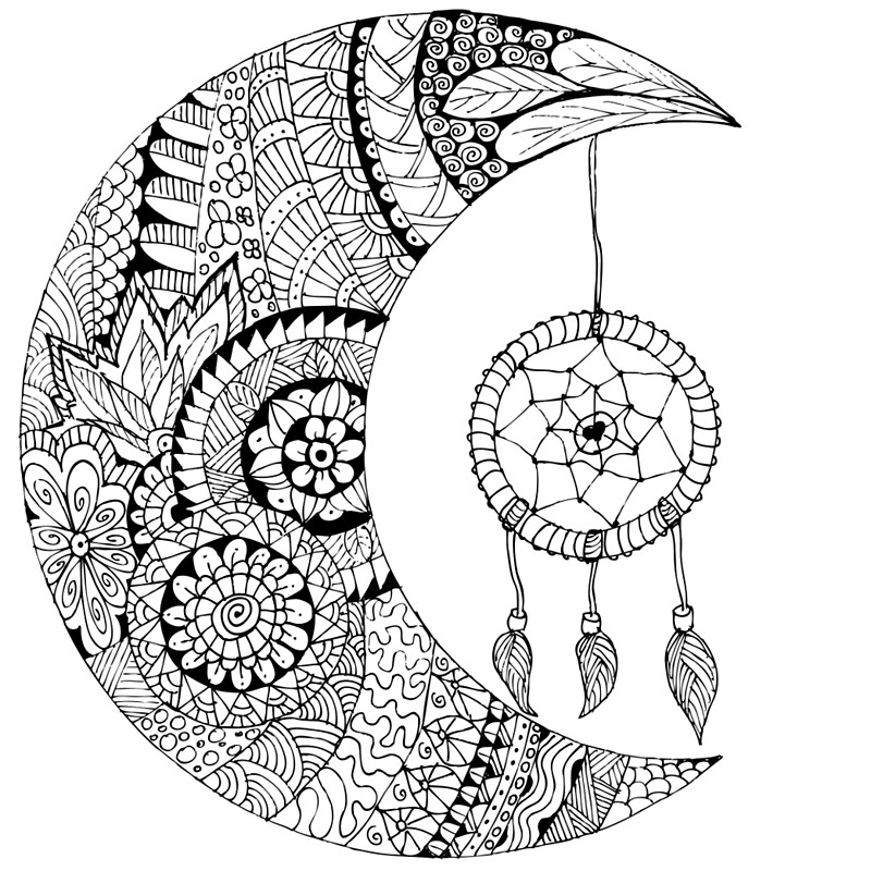 Moon Dreamcatcher Drawing at GetDrawings | Free download