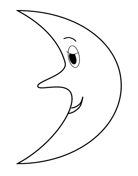 537x681 Bampw Moon Face Sketch Clipart To Color, 9cm This Clipart