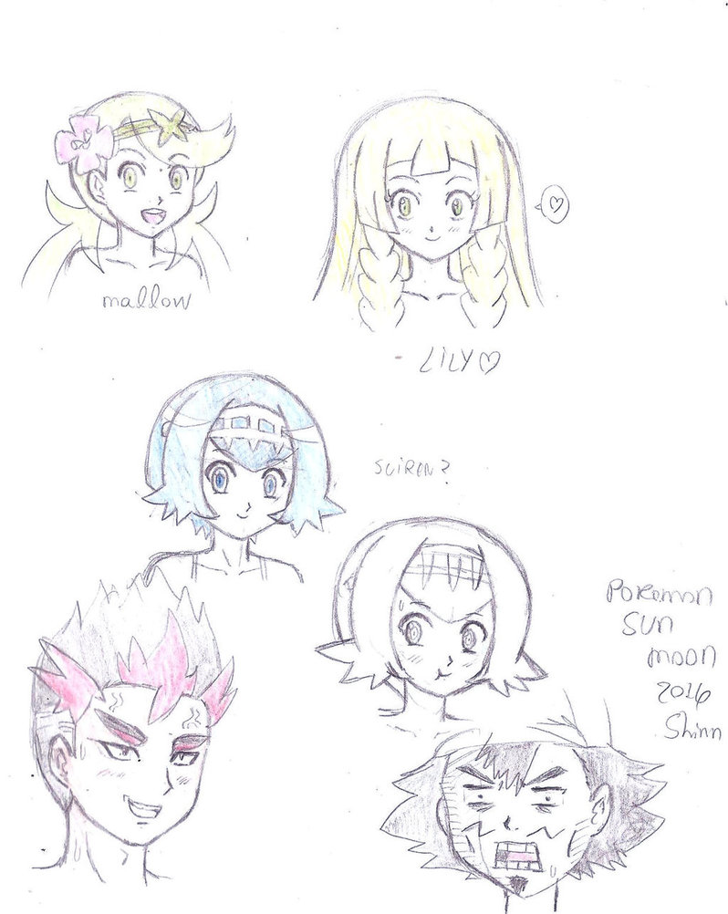 798x1002 Pokemon Sun Moon Trainers Sketch By Shinn3