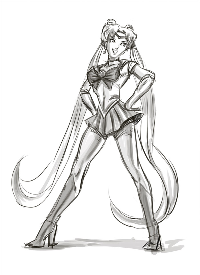 700x964 Let's Animate Sailor Moon Sketch