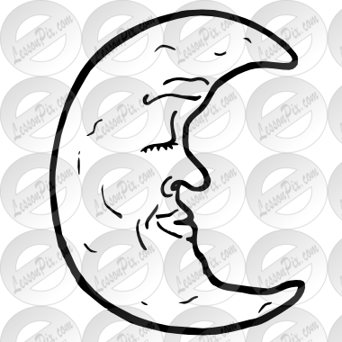 380x380 Man In The Moon Outline For Classroom Therapy Use