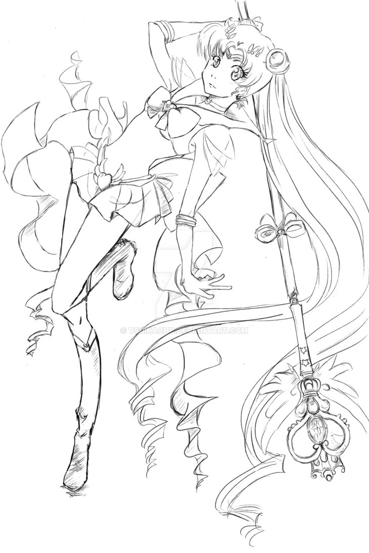 730x1095 Sailor Moon Lineart By Tsuikachu