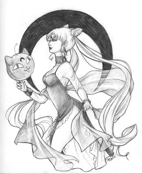 600x736 Sailor Moon Silhouette Portrait By Hip2b2