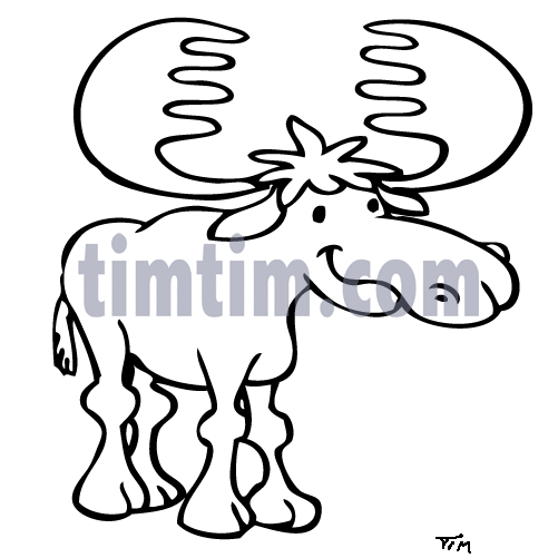 501x501 Free Drawing Of Moose Bw From The Category Wild Animals