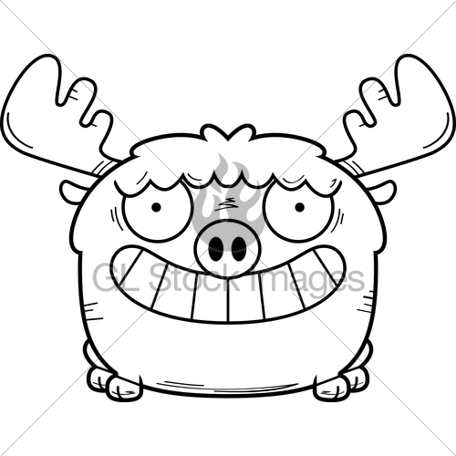 500x500 Cartoon Moose Smiling Gl Stock Images