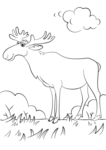 340x480 Cartoon Moose Coloring Page Free Printable Coloring Pages