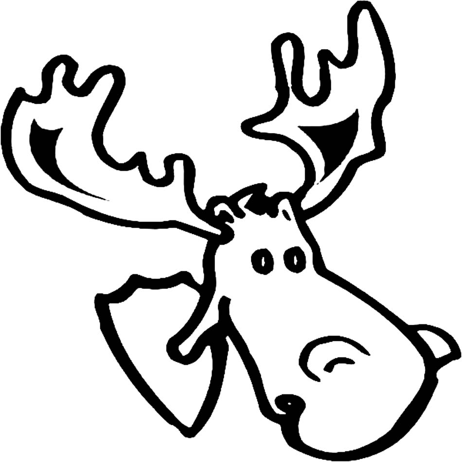 950x950 Moose Head Drawing Outline