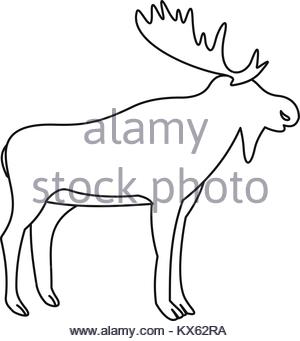 300x341 Moose Icon, Outline Style Stock Vector Art Amp Illustration, Vector