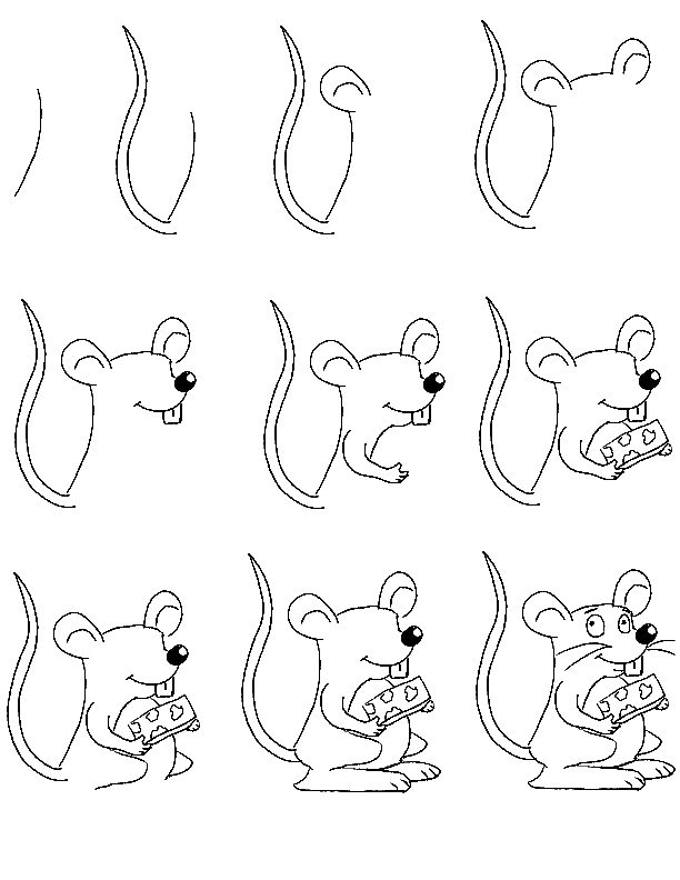 612x792 How To Draw A Mouse Step By Step How To Draw A House Step By Step