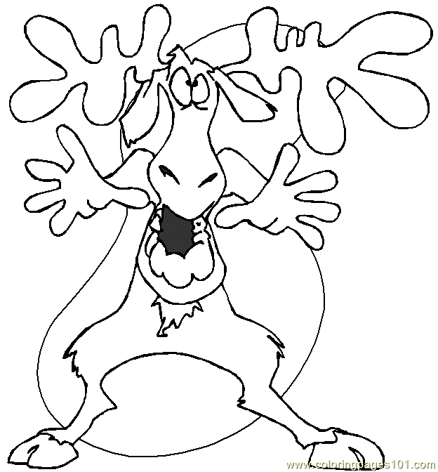 624x672 Moose Screaming Coloring Page