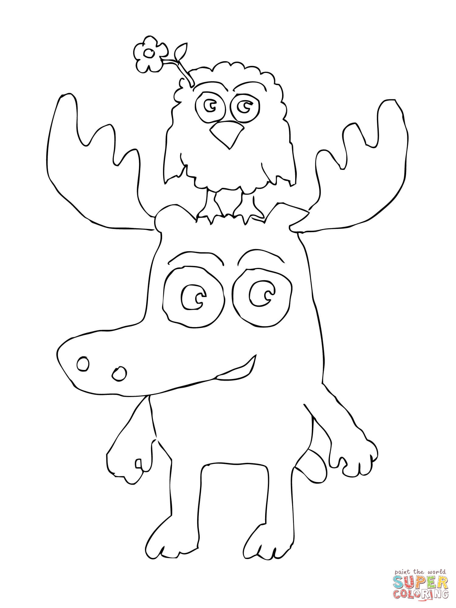 1500x2000 Zee Is Standing On Moose A. Moose's Head! Coloring Page Free