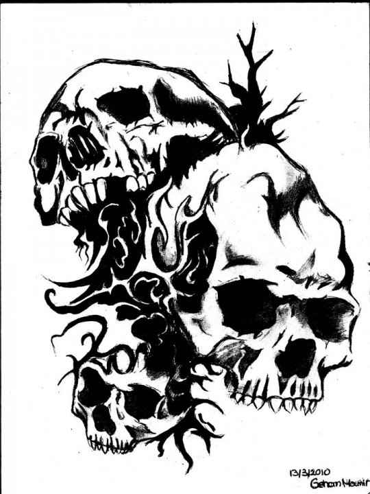 540x720 Skull Drawing By Gmimkaf