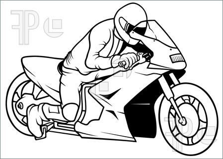 449x321 Illustration Of Motorcycle Racing, Hand Drawn Illustration +