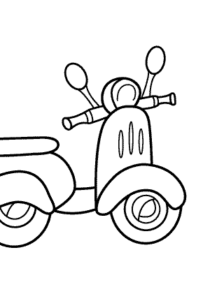 300x421 Scooter Transportation Coloring Pages For Kids, Printable Free