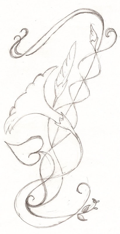 412x800 Morning Glory Tattoo Black And White