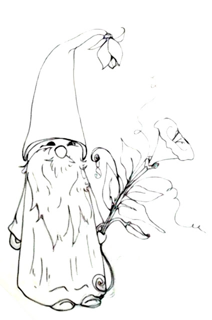424x640 Deliberately Creative Morning Glory Gnome Doodle Real Time Inking