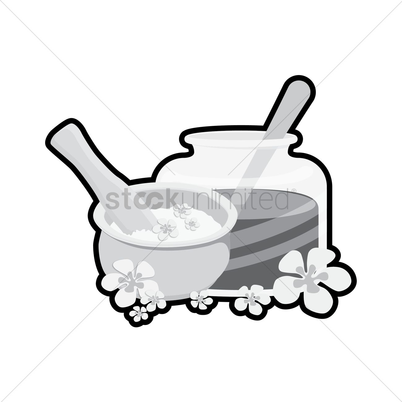 1300x1300 Free Mortar Pestle And Aroma Oil Jar Vector Image