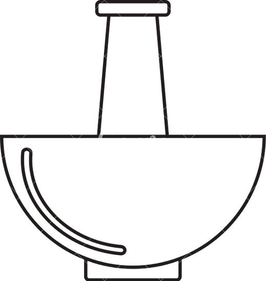 519x550 Mortar And Pestle. Black Illustration